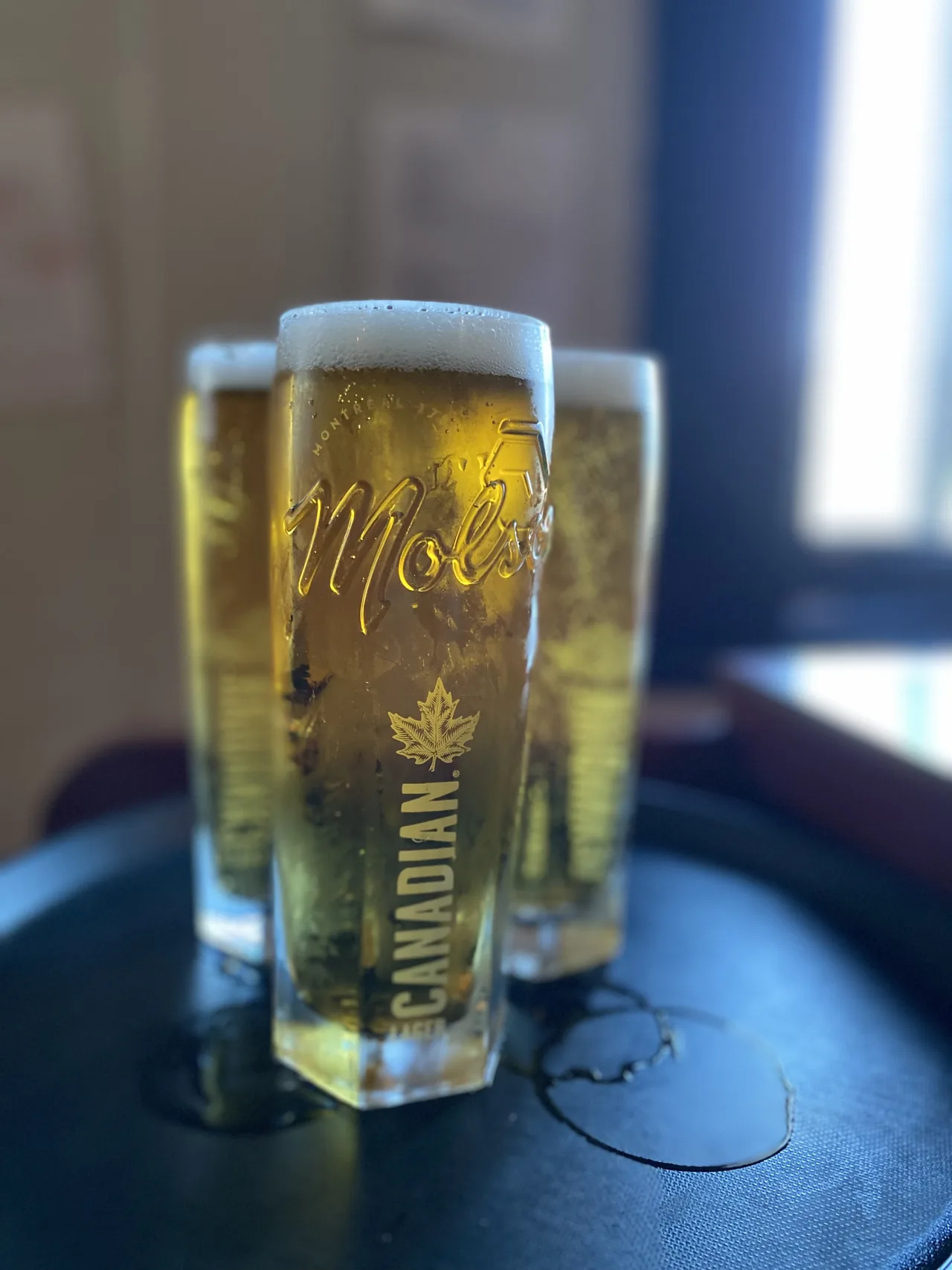 Tall glasses of draught lager